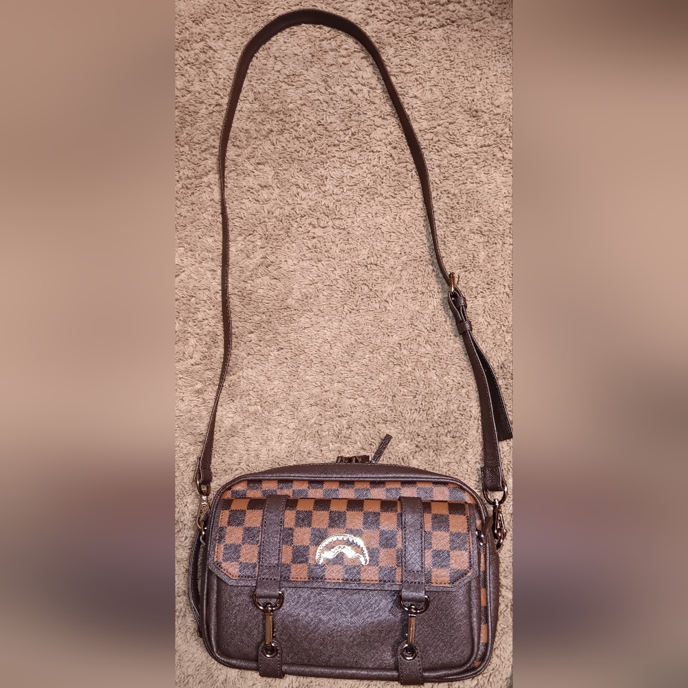 Sprayground Spec Ops Pixel Limited Edition bag in brown vegan leather